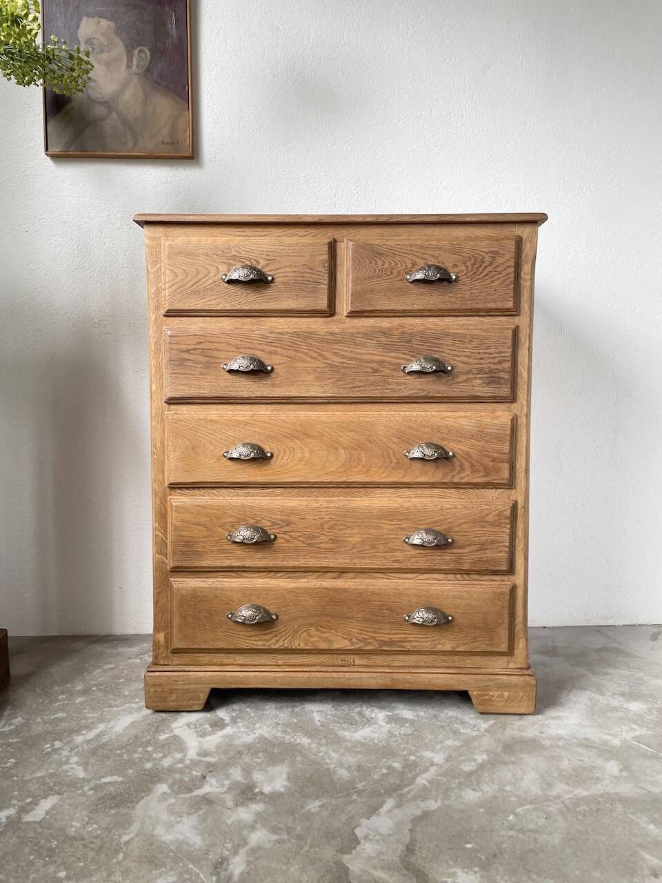1950 oak chiffonier chest of drawers