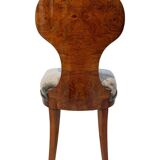 Biedermeier Ballon Chairs, Ash Veneer, Grey Velvet, Vienna, 1900, Set of 4