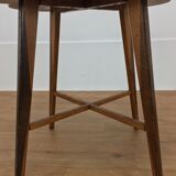 Wooden clover side table, compass feet, 50s