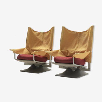 AEO matching lounge chairs in original fabric by Paolo Deganello for Cassina