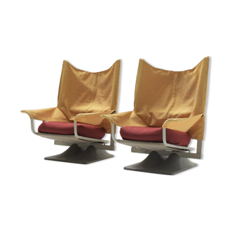 AEO matching lounge chairs in original fabric by Paolo Deganello for Cassina
