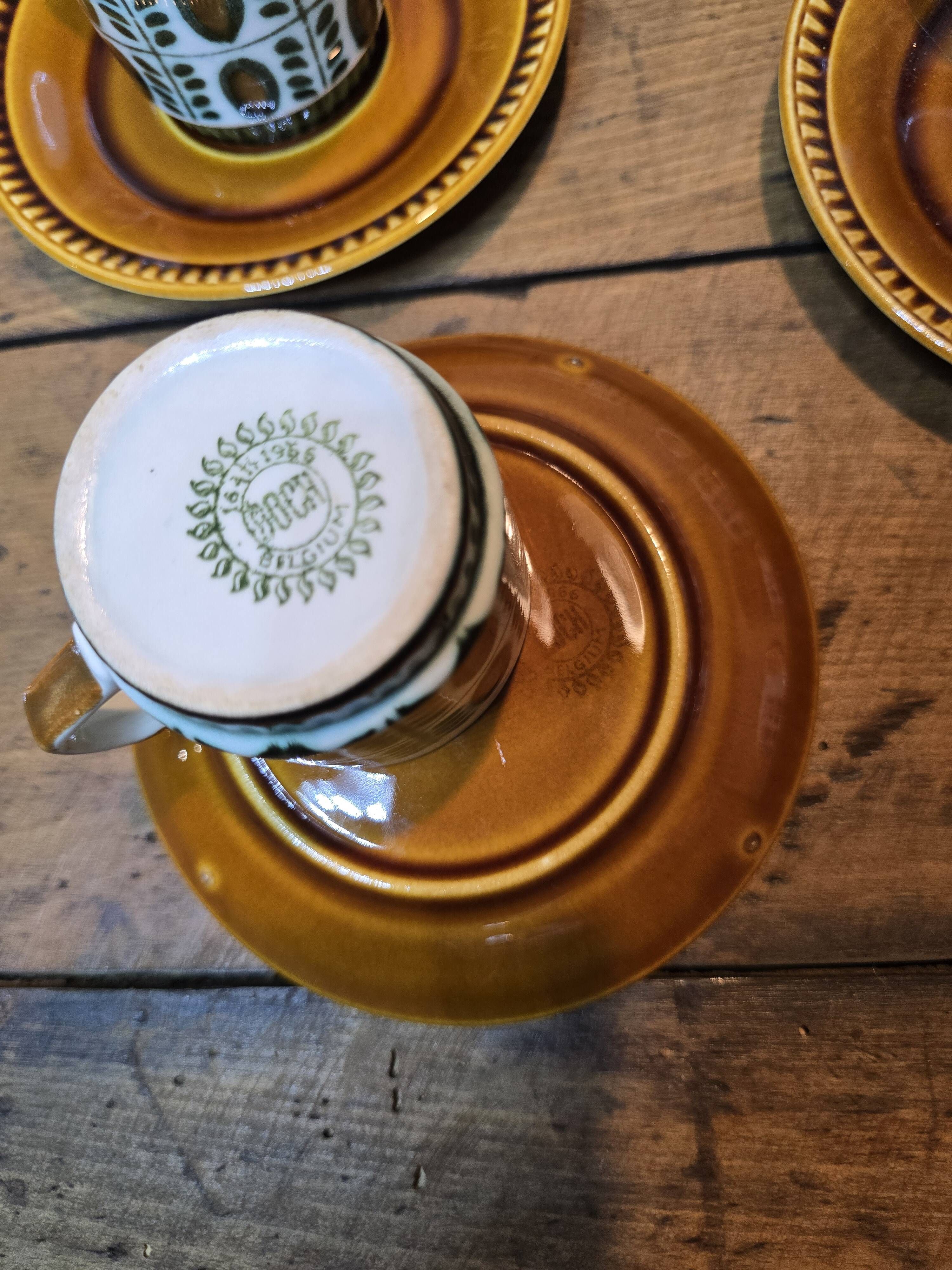 Boch la louvière – delta noix coffee service 1966 – vintage 25 pieces