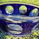 cobalt blue glass bowl with round lenses