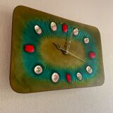 Rectangular wall clock enamelled franco Bastianelli signed LAURANA design 60.