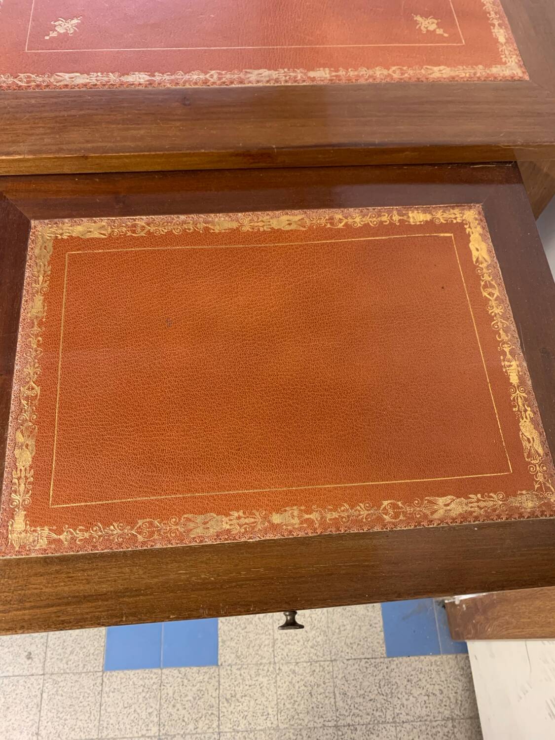 Louis XVI style mahogany desk