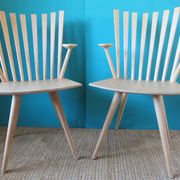 Pair of maple "Mikado" armchairs by J.Foersom and P.Hjort Lorenzen