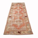 Red & Cream Vintage Persian Runner Rug, 86x265Cm