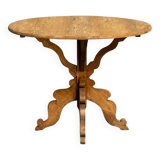 Round table in pitch pine and oak