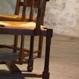 Set of six chairs and two brutalist armchairs mid-century 1950'