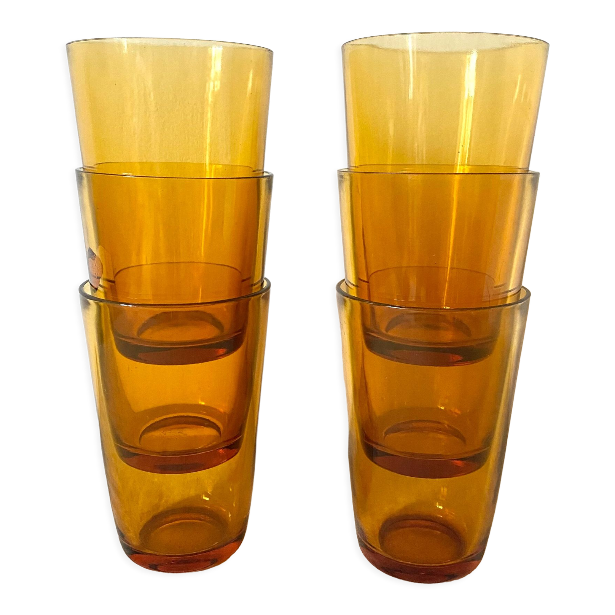 Vintage amber vereco water glasses