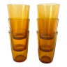 Verres à eau vintage ambrés vereco