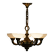 A modern Danish Art Deco chandelier, glass and brass, 1940s.