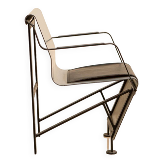 Fauteuil italien unique en métal et acier 80's