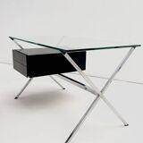 Franco Albini for Knoll - Chrome glass and black wood Desk