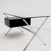 Franco Albini for Knoll - Chrome glass and black wood Desk