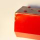 Red Elidus bedside lamp in metal, designed by Hans-Agne Jakobsson in the 1970s.