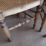 Suite of oak chairs; canated seats