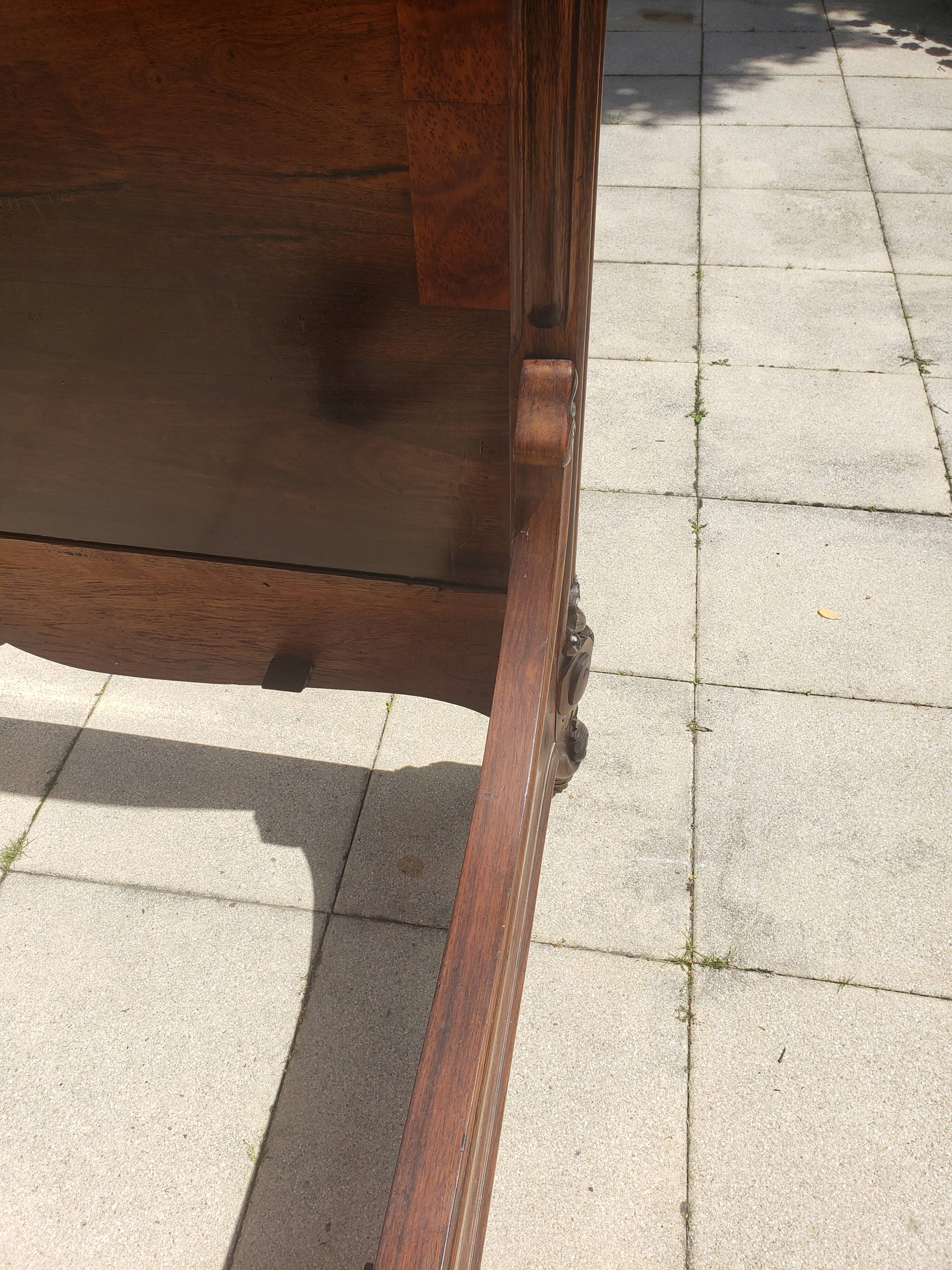 Solid walnut bed with very old walnut burl.