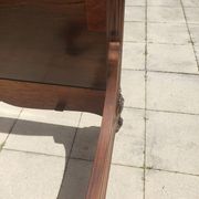 Solid walnut bed with very old walnut burl.
