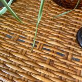 Small vintage rattan table