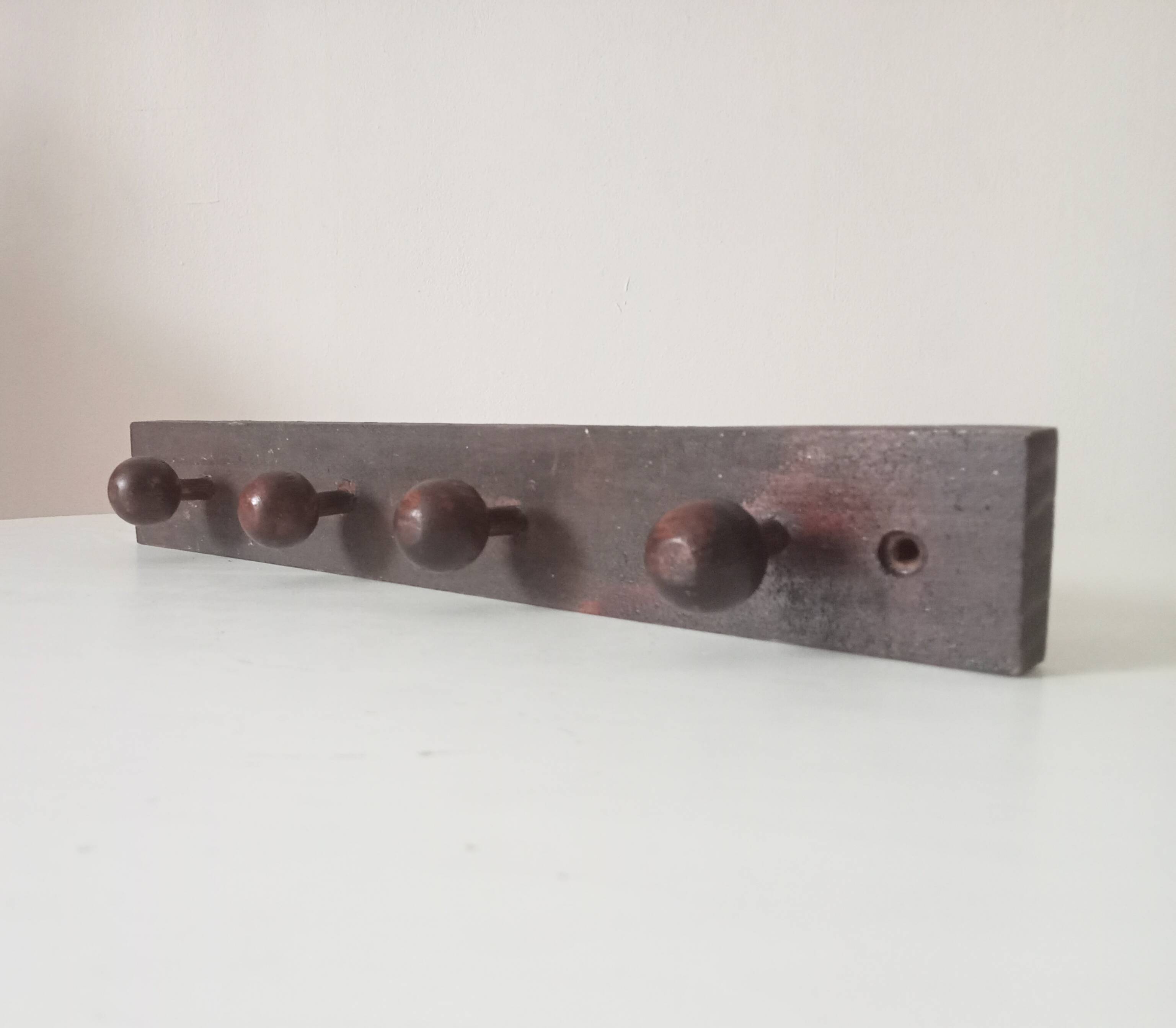 Porte manteau mural vintage en bois