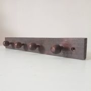 Vintage wooden wall coat rack