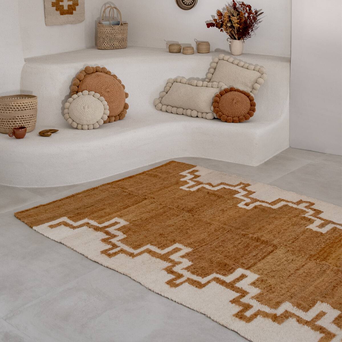 Argentinean rug 100% pure ochre wool