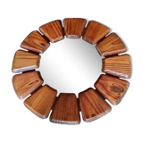 Wooden 70s sun mirror 52cm