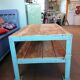 Table basse vintage, déco loft ou industrielle, bois et métal
