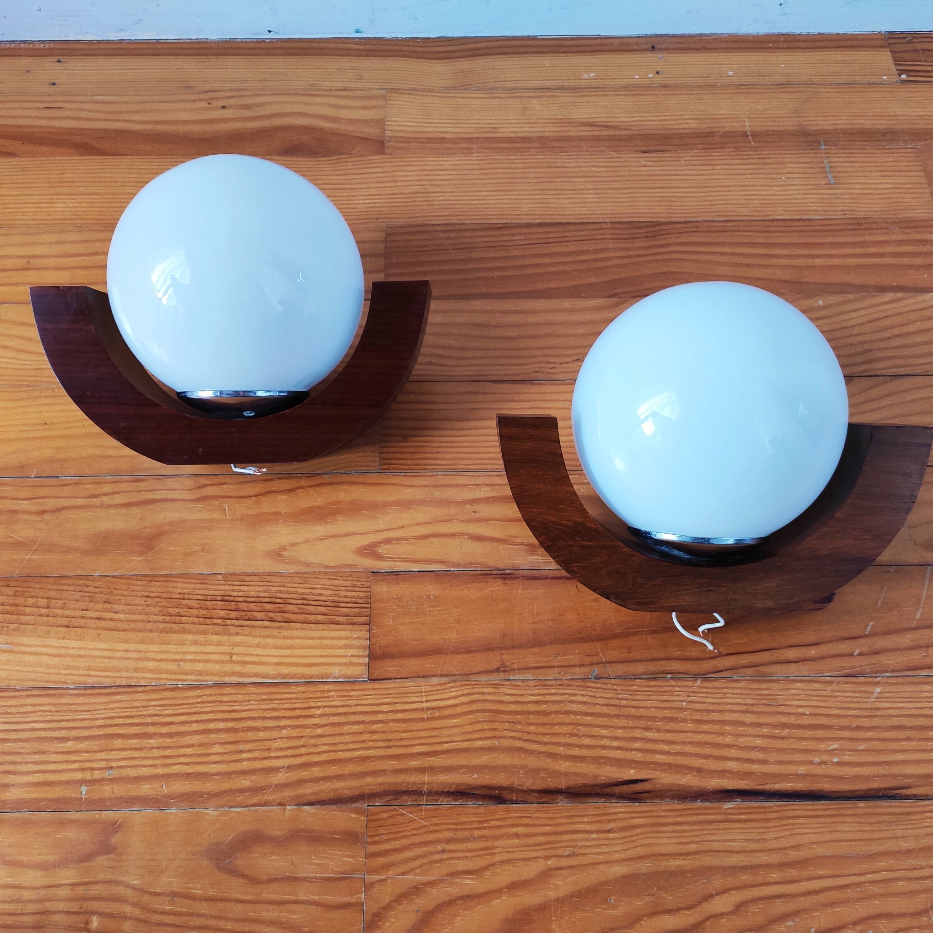 Pair of Scandinavian wall lights