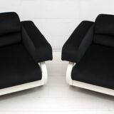 Pair of Mid-Century Modern Italian Velvet Armchairs, 1960s