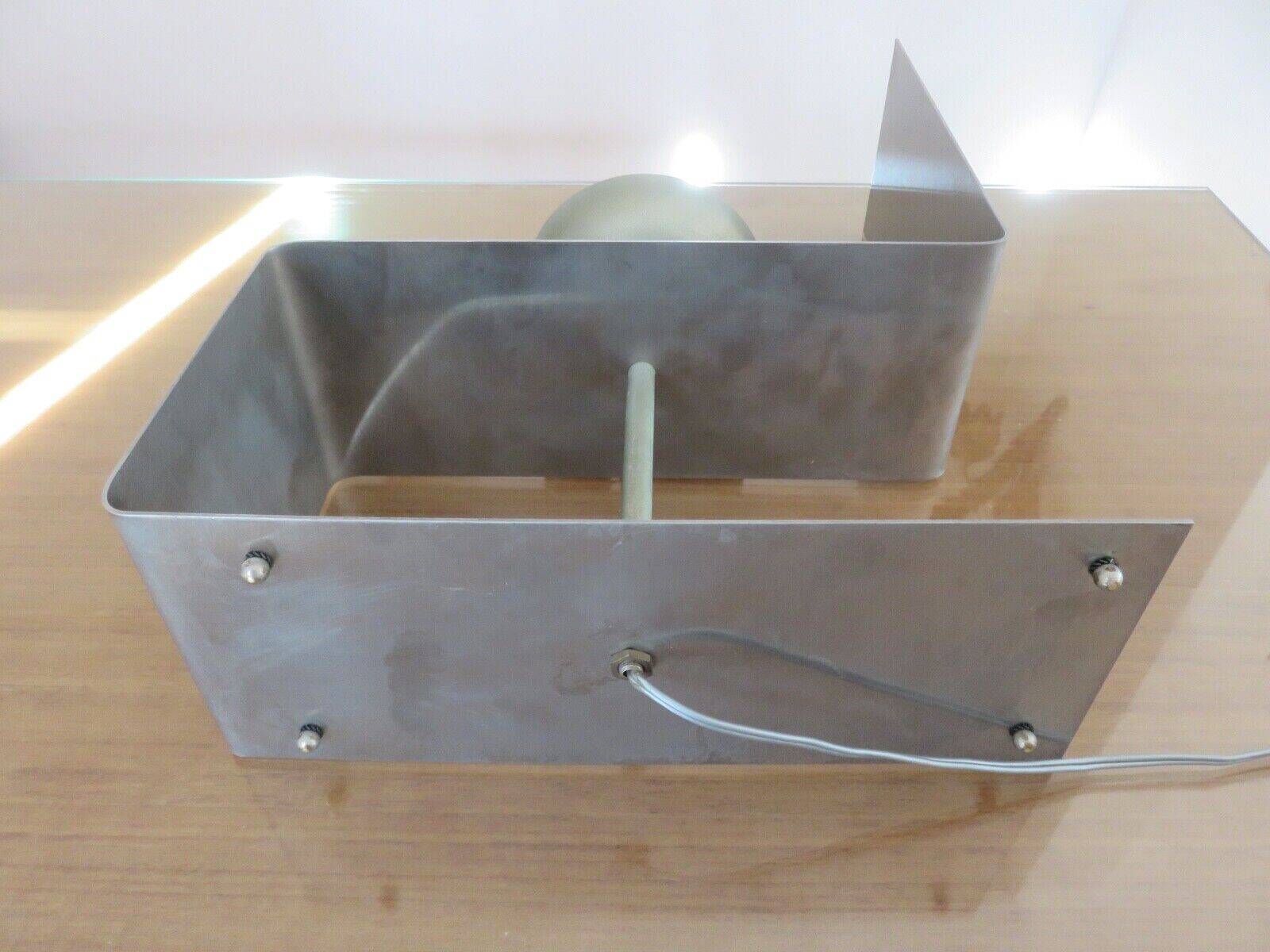 "uginox" lamp in folded, brushed and satin steel 1970