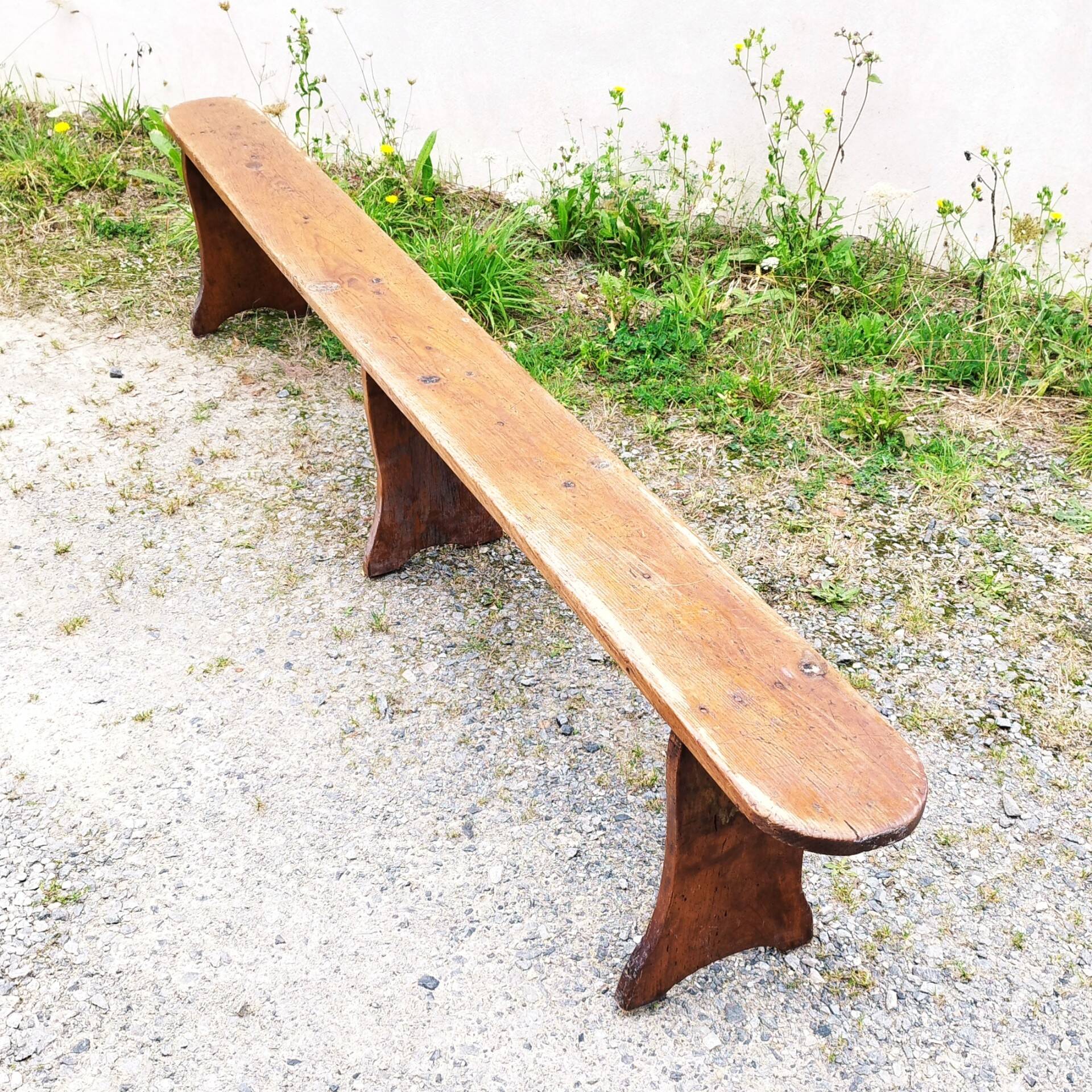 Old authentic vintage wooden farm bench No.1