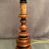 Rustic lamp foot in solid wood alder type
