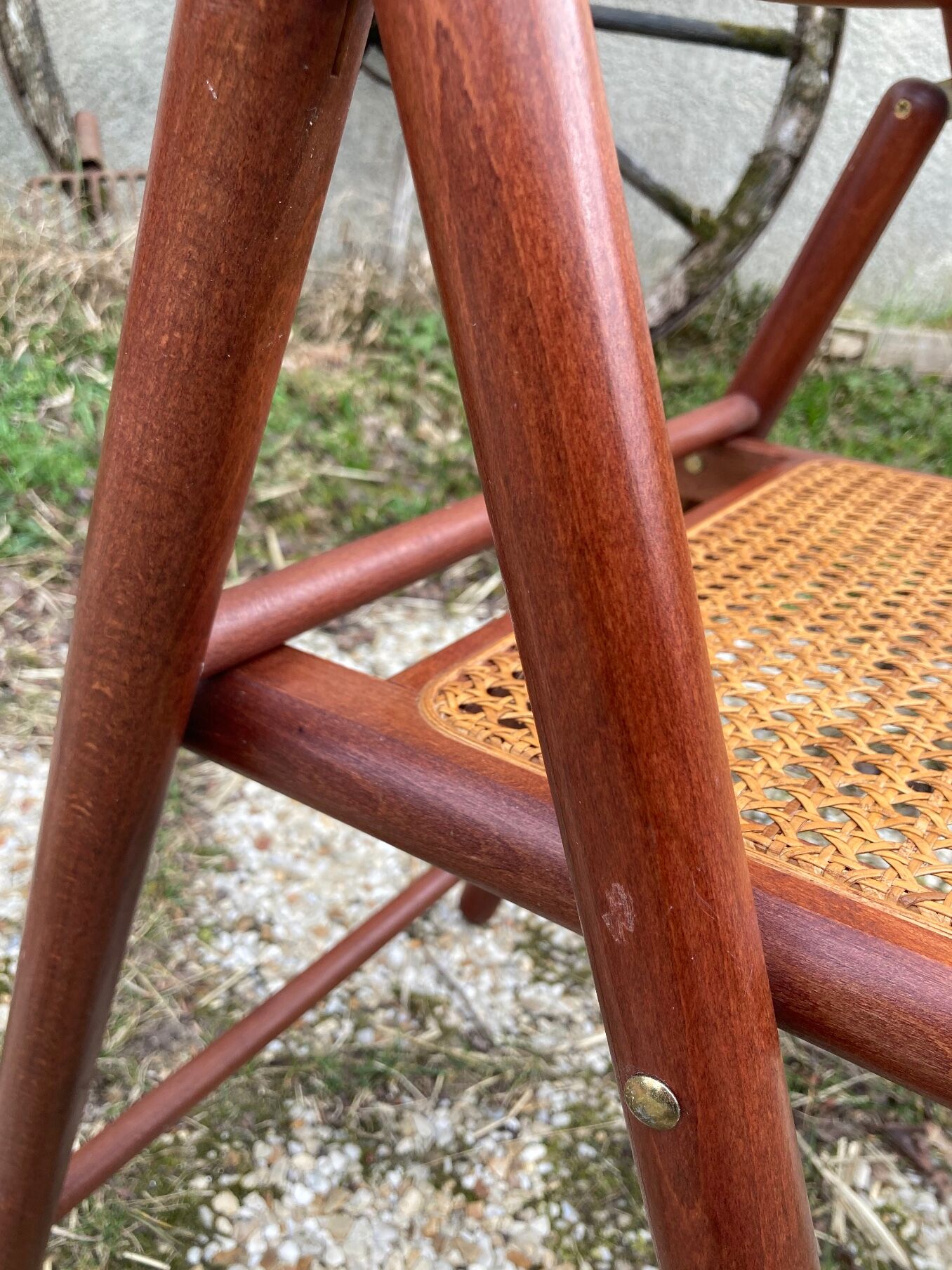 Pair of Italian folding chairs in vintage canning