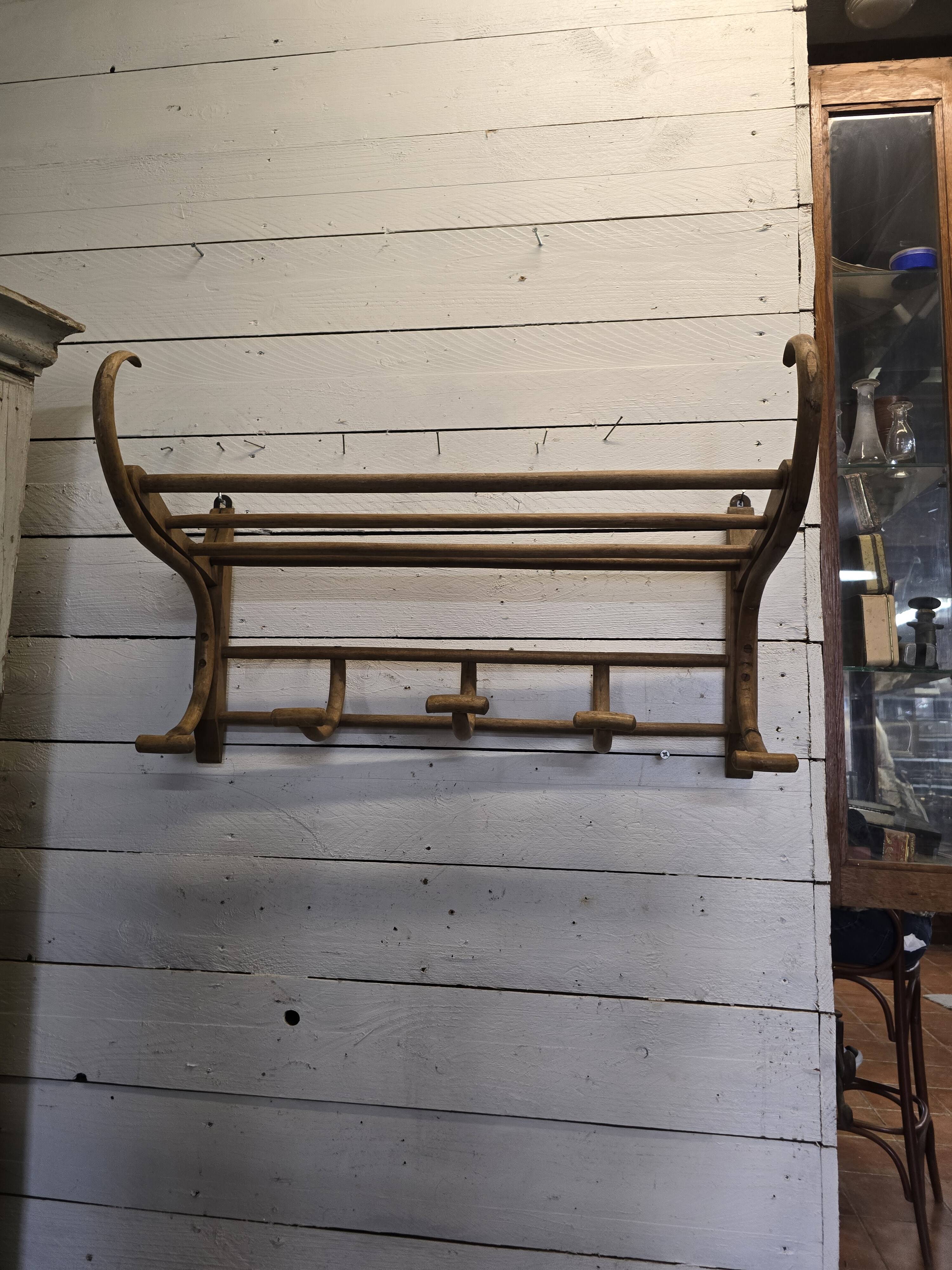 Old curved wooden coat rack