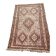 Hand-knotted silk carpet purchased in Iran – geometric and animal design –