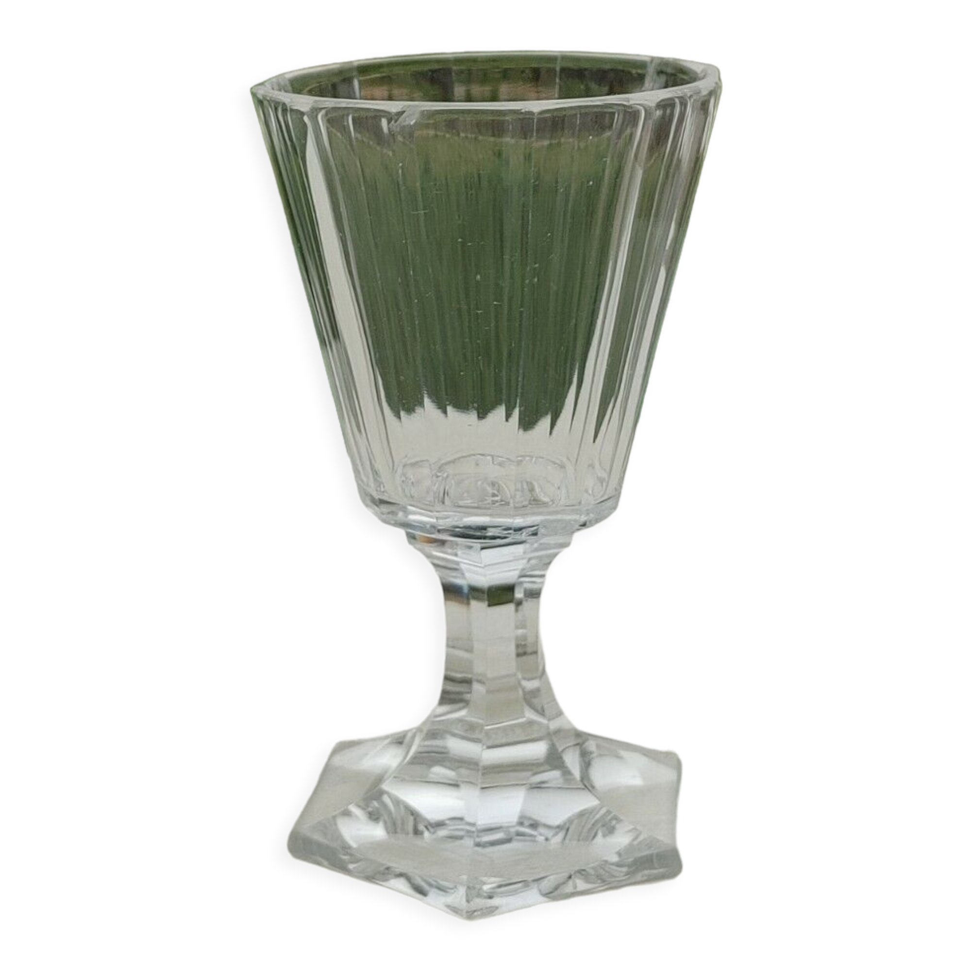 Baccarat White wine glass or port Crystal cut with cut sides, circa 1840