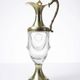Vintage decorative jug in moulded glass and gilded brass, Italy circa 1980.