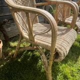 Rattan armchair duo