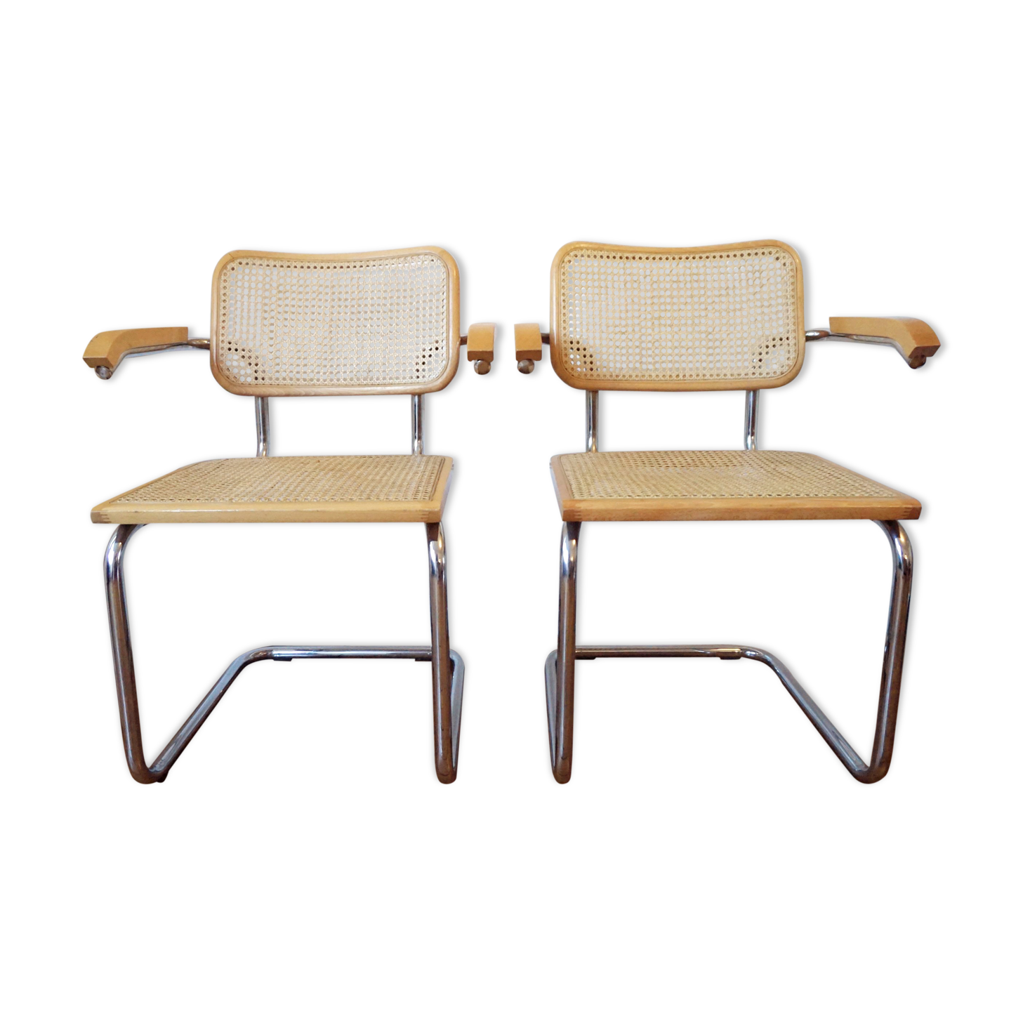 Pair of cesca B64 armchairs by Marcel Breuer