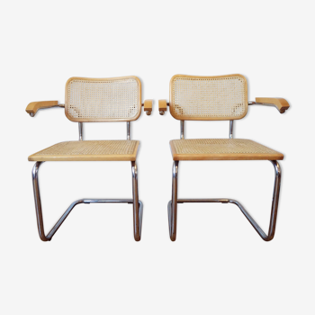 Pair of cesca B64 armchairs by Marcel Breuer