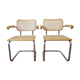 Pair of cesca B64 armchairs by Marcel Breuer