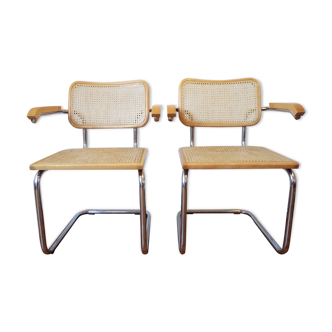 Pair of cesca B64 armchairs by Marcel Breuer