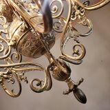 Lustre en bronze doré 6 lumières XIX ème