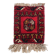 Tapis vintage fait main Ersari – 25 x 31 cm – Rouge éclatant - 1C969