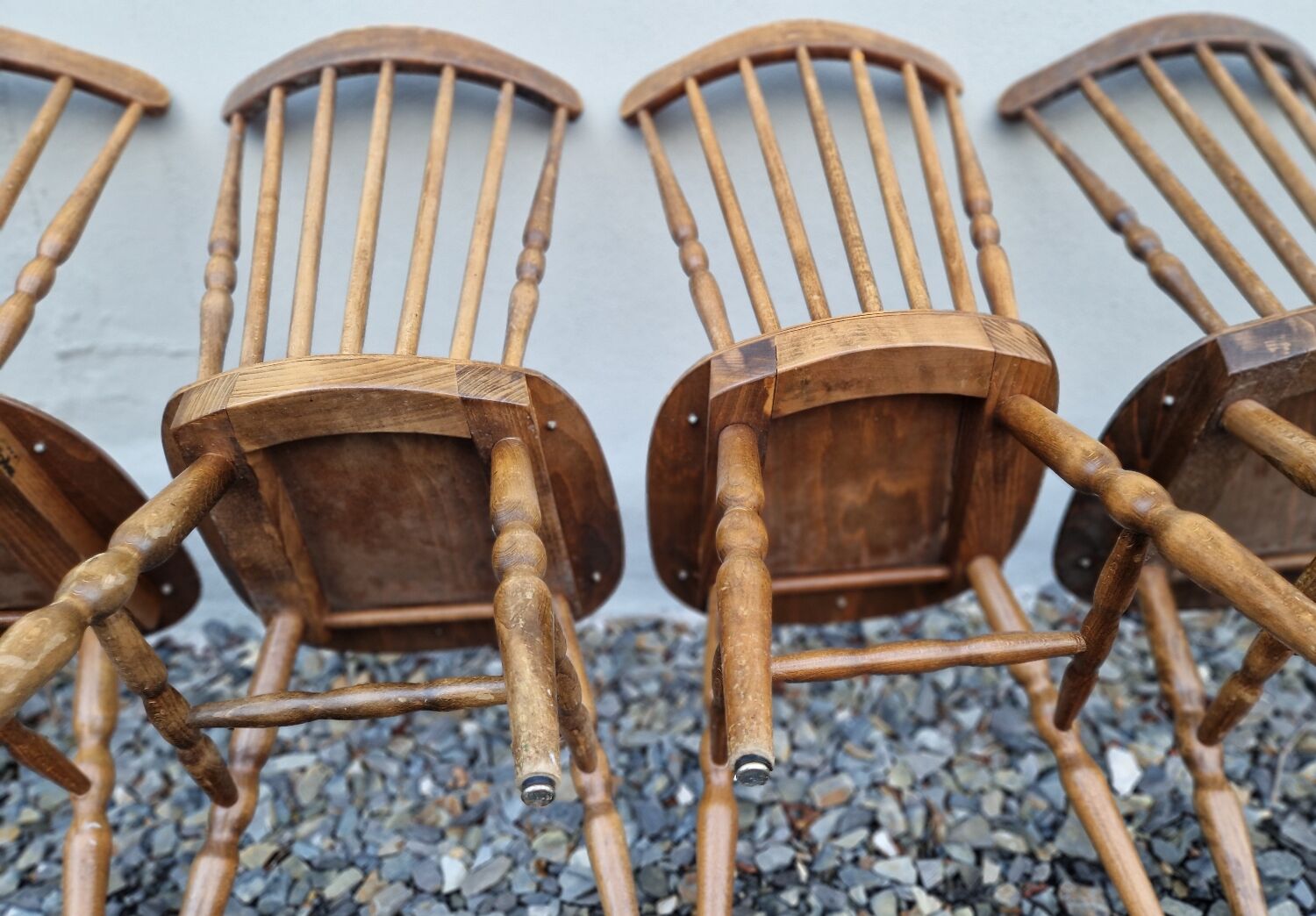 Set of 6 Baumann chairs in turned wood