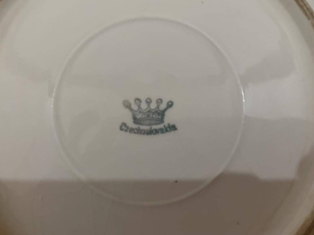 Bohemian porcelain butter dish