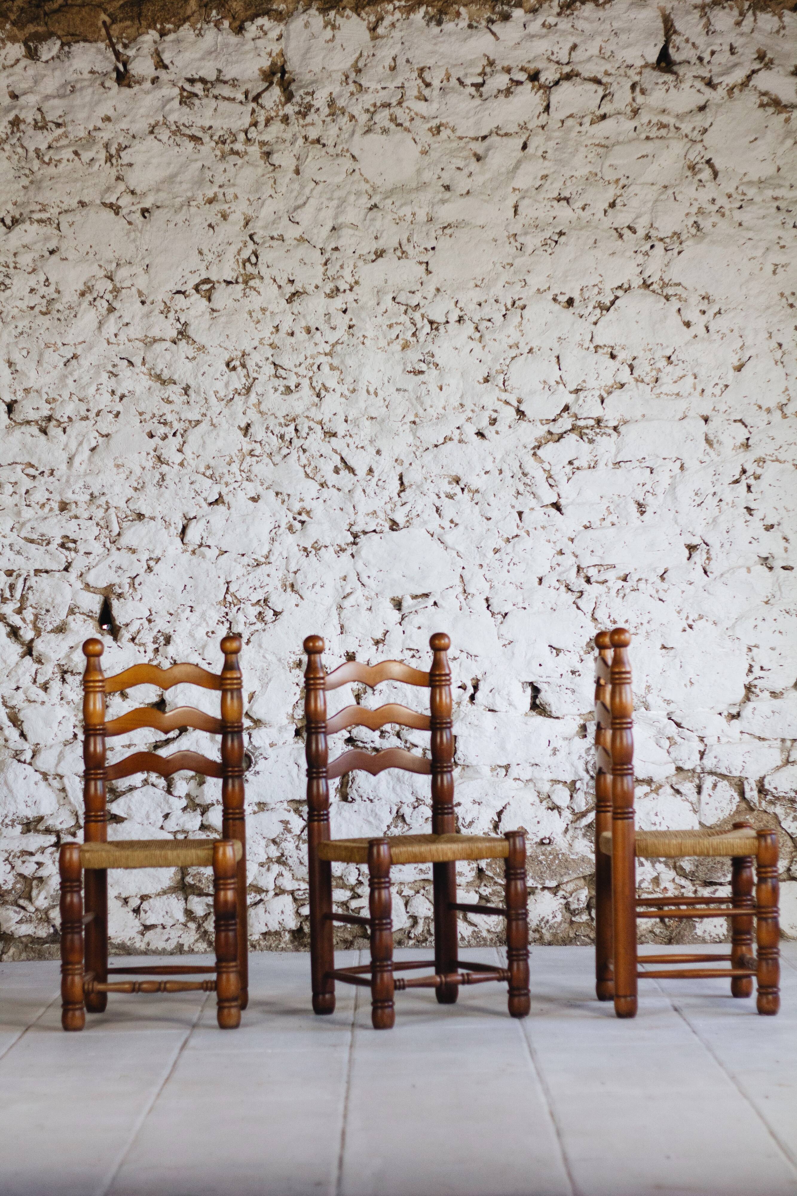 Set of 6 Dudouyt style chairs, 1950