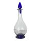 Art Deco glass carafe with glass stopper and blue base 0.7 l